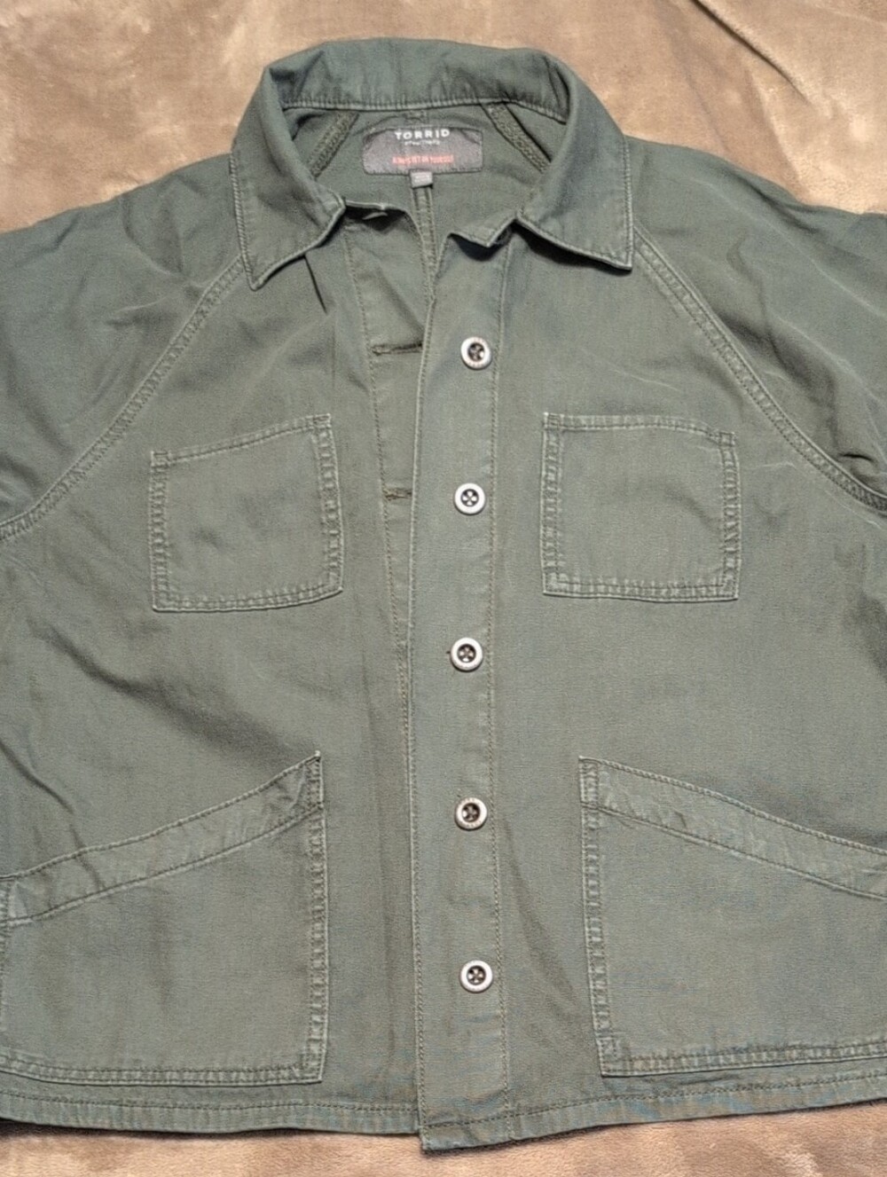 torrid Olive Green Utility Button Jacket Size 00